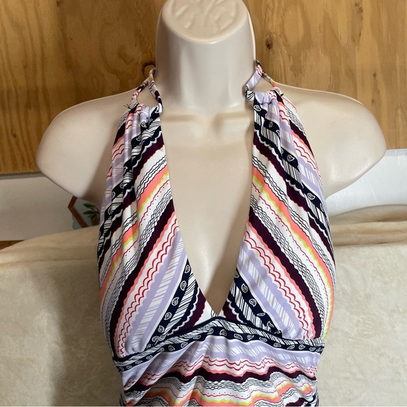 Anne Cole halter swim top striped women’s size large New with tags - Picture 3 of 8
